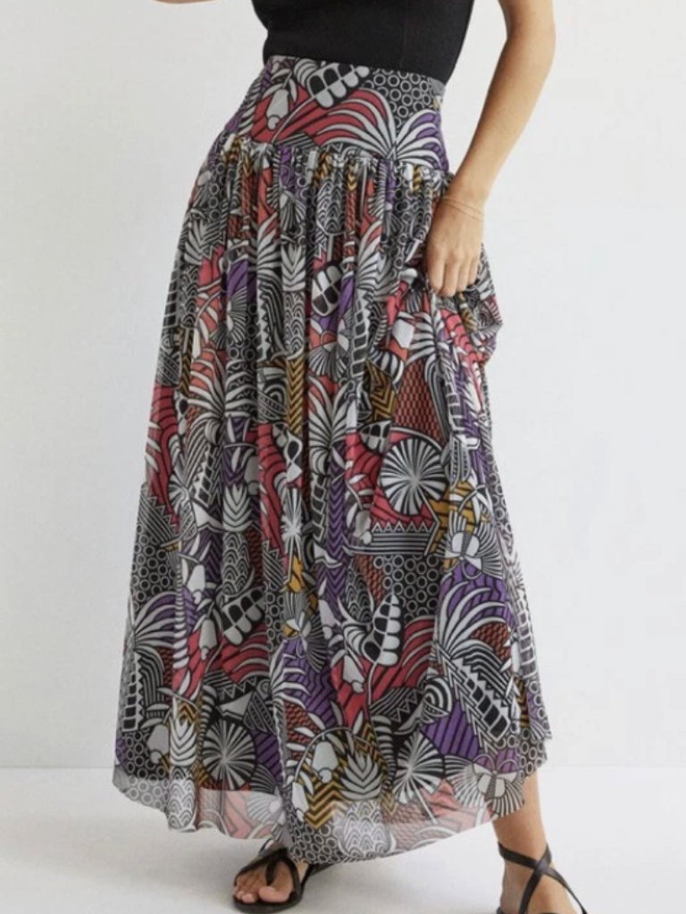 Anthropologie Farm Rio Maxi Skirt Nouveau Color Size M Nwt